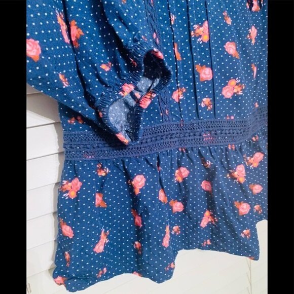 Matilda Jane Floral Print Blouse Top Long Sleeve Large - Picture 12 of 14